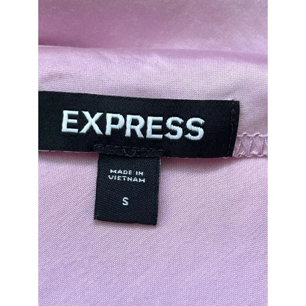 Express pink satin slip dress midi cowl neck sleeveless feminine spring - Picture 8 of 9